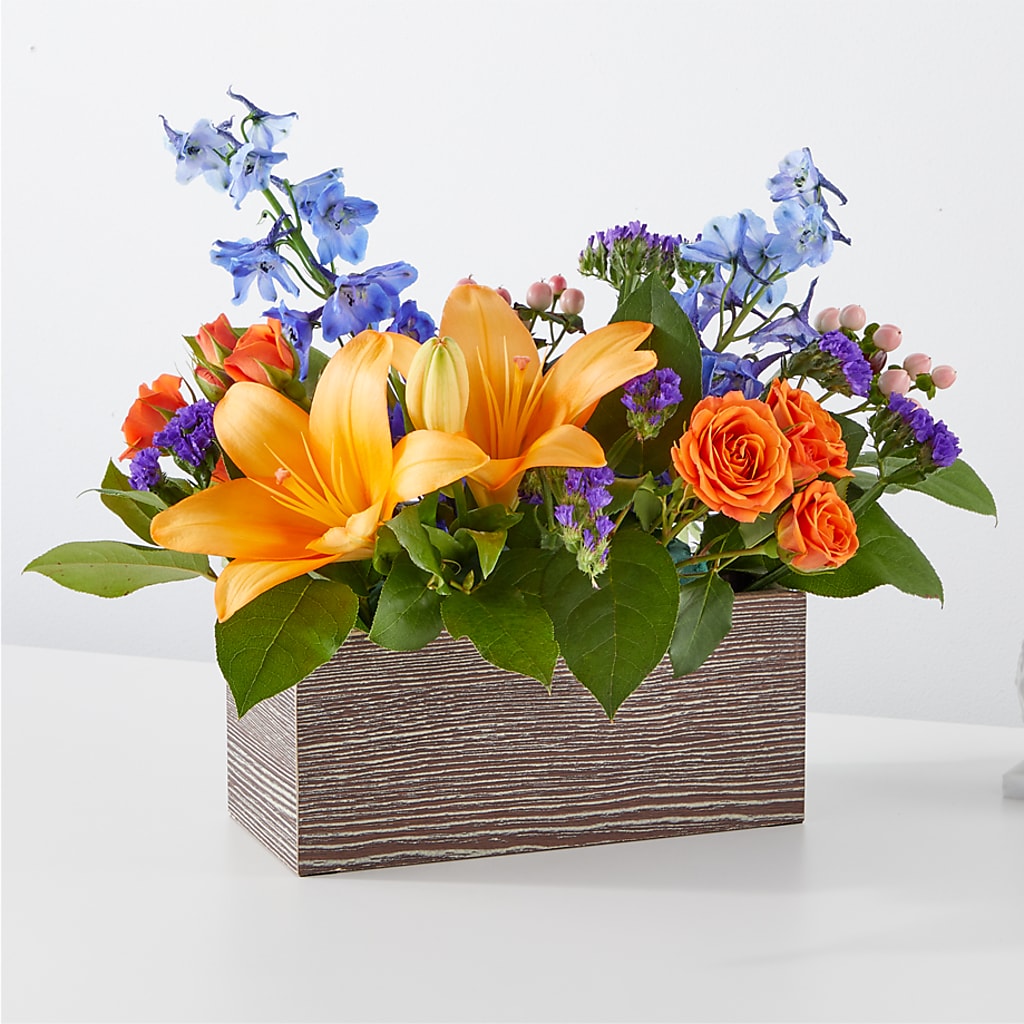 Radiant Citrus Box Bouquet – Twigs N Blooms, Gaylord MI