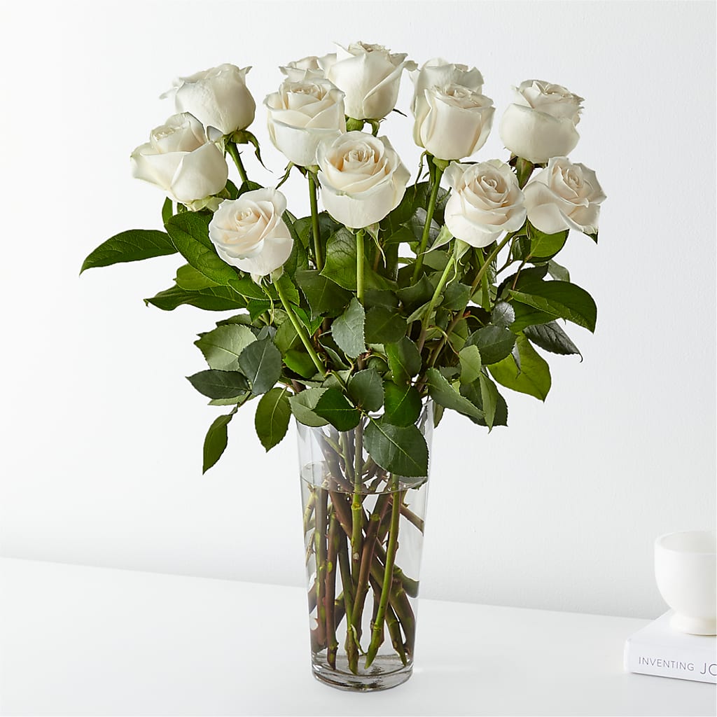 Long Stem White Rose Bouquet – Twigs N Blooms, Gaylord MI