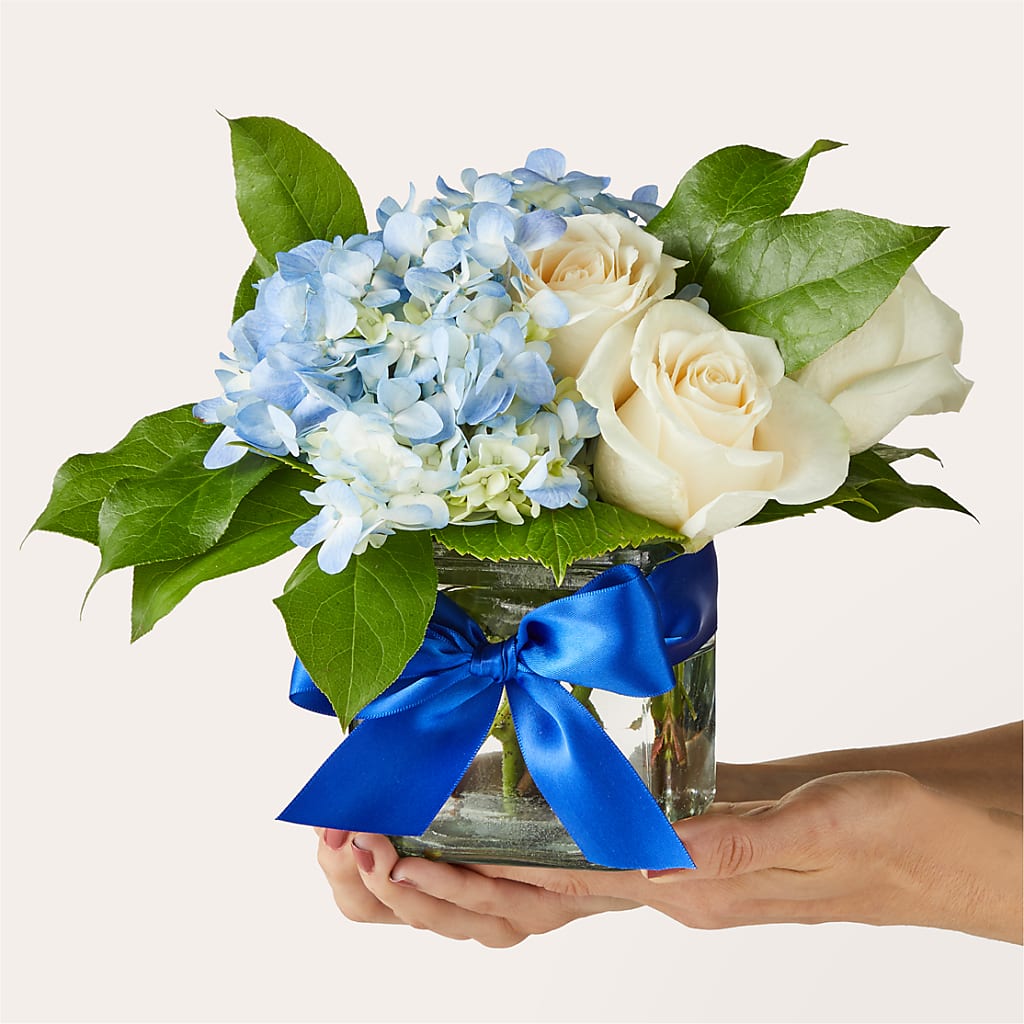 Sky Blue Delight Bouquet – Twigs N Blooms, Gaylord MI