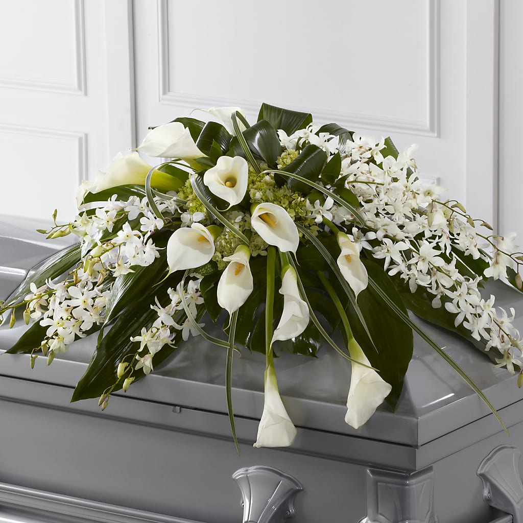 Angel Wings Casket Spray – Twigs N Blooms, Gaylord MI