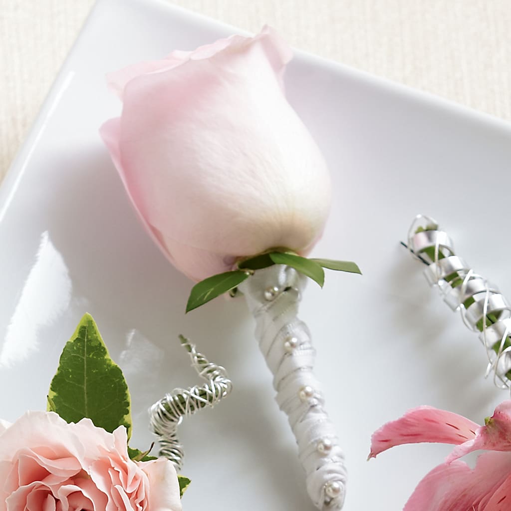 Pink Rose Boutonniere – Twigs N Blooms, Gaylord MI