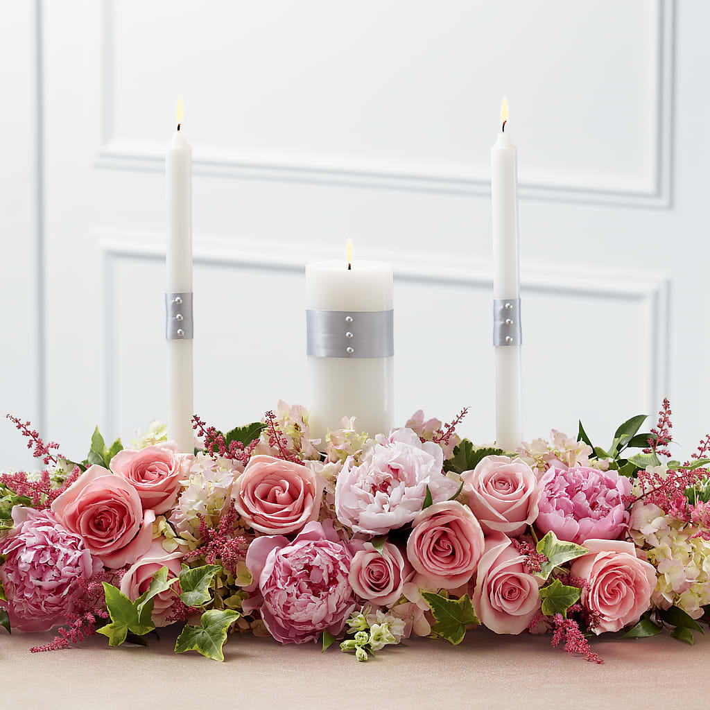 Worldwide Romance Unity Candle Arrangement – Twigs N Blooms, Gaylord MI