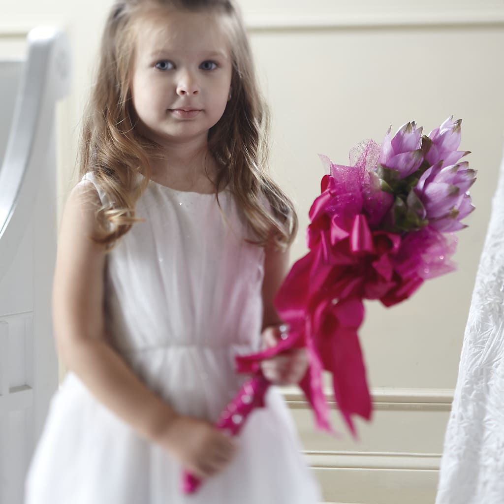 Sparkle Pink Flower Girl Bouquet – Twigs N Blooms, Gaylord MI