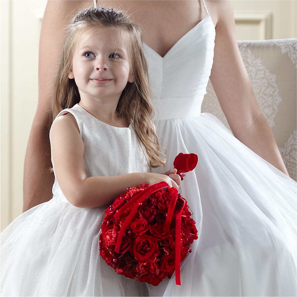 Pure at Heart Flower Girl Arrangement – Twigs N Blooms, Gaylord MI