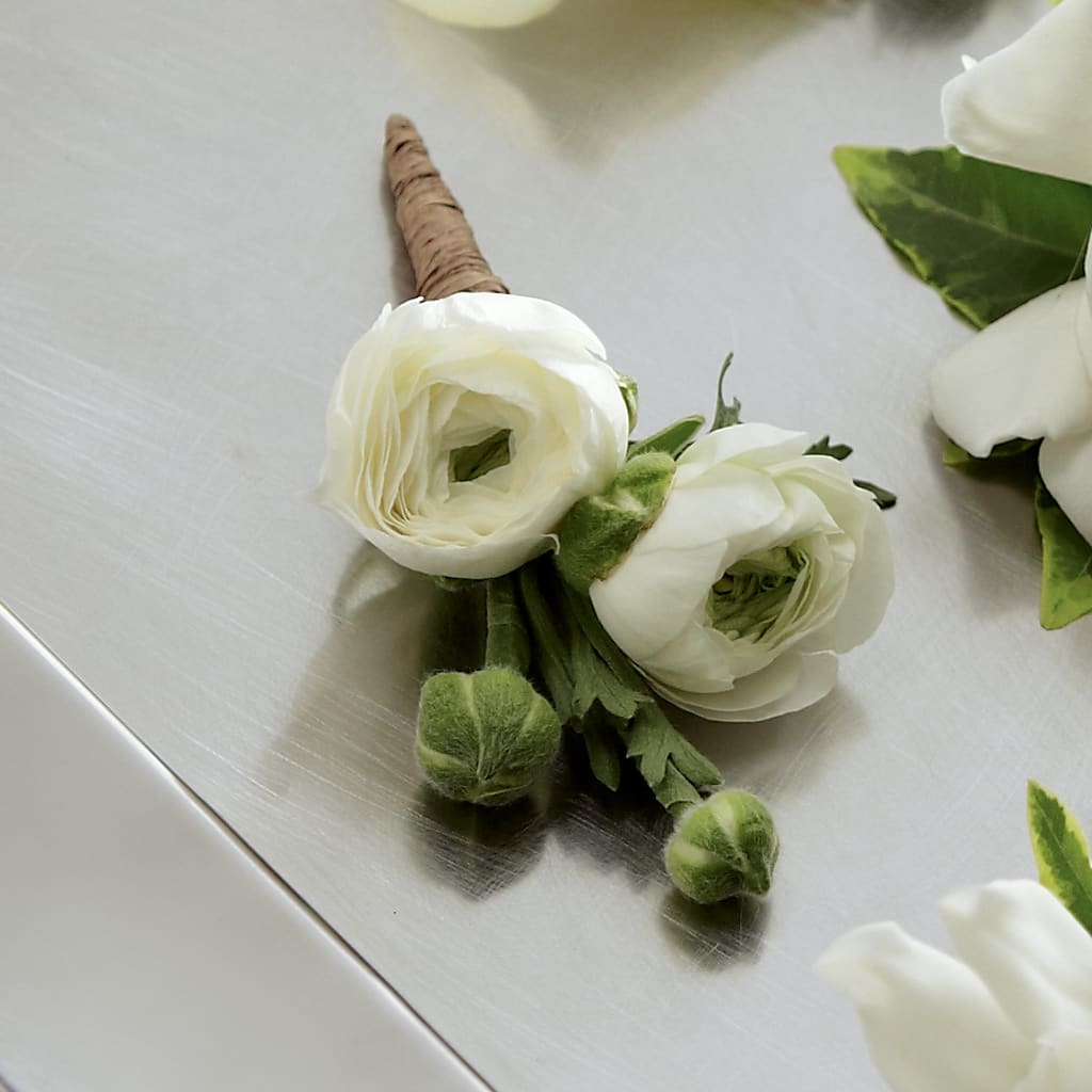 White Ranunculus Boutonniere – Twigs N Blooms, Gaylord MI