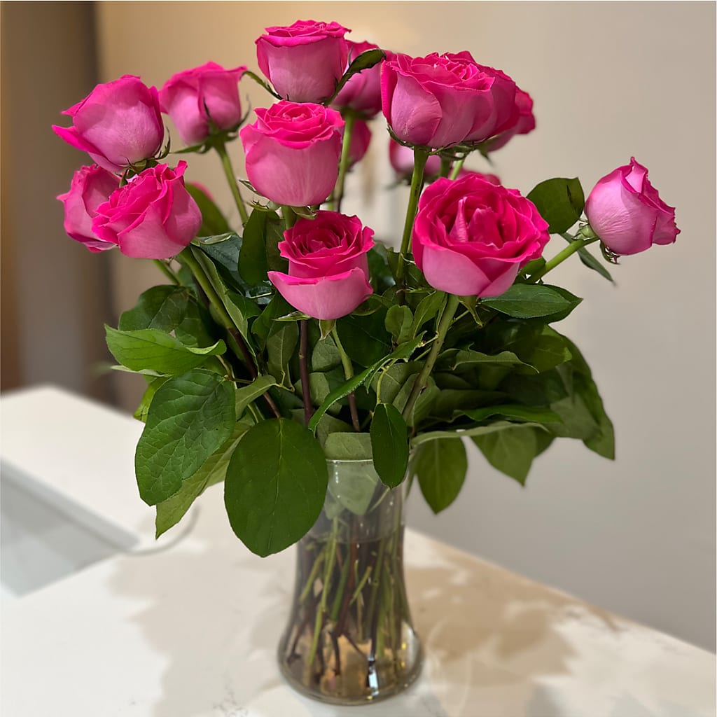 Long Stem Pink Rose Bouquet –  Twigs N Blooms, Gaylord MI