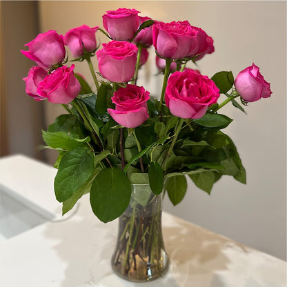 Long Stem Pink Rose Bouquet –  Twigs N Blooms, Gaylord MI
