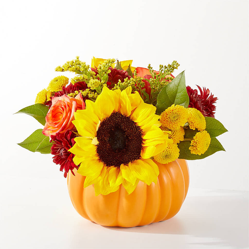 Golden Gourd Pumpkin Bouquet –  Twigs N Blooms, Gaylord MI