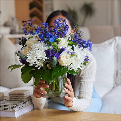 Cerulean Waves Bouquet –  Twigs N Blooms, Gaylord MI