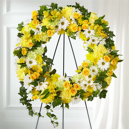 Golden Remembrance Wreath –  Twigs N Blooms, Gaylord MI
