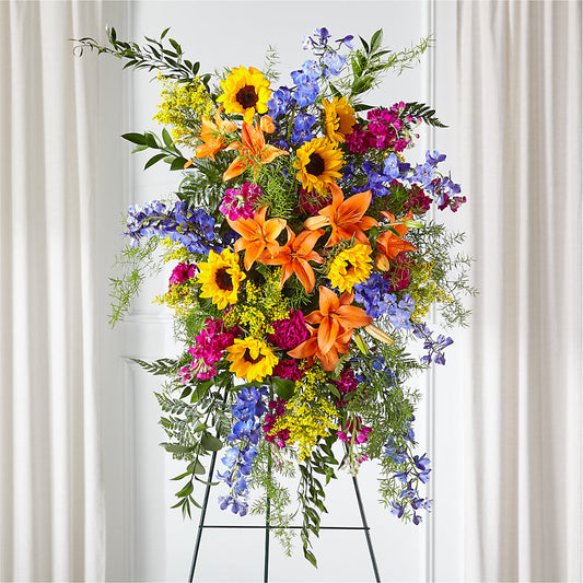 Sunlit Memories Standing Spray (Standard) –  Twigs N Blooms, Gaylord MI