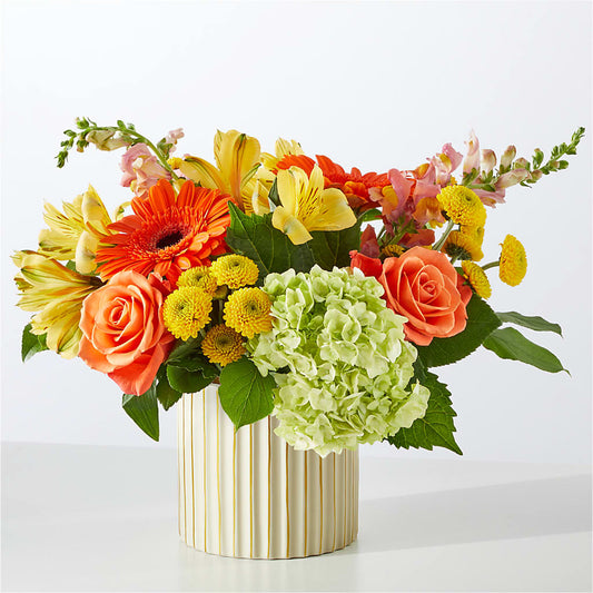 Autumn Sunshine Bouquet with Ivory Vase –  Twigs N Blooms, Gaylord MI