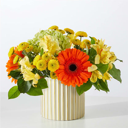 Autumn Sunshine Bouquet with Ivory Vase –  Twigs N Blooms, Gaylord MI