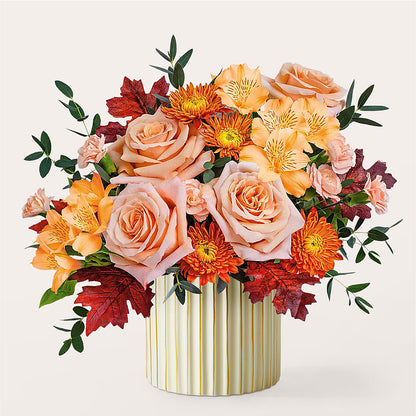 Spiced Latte Bouquet with Ivory Vase –  Twigs N Blooms, Gaylord MI