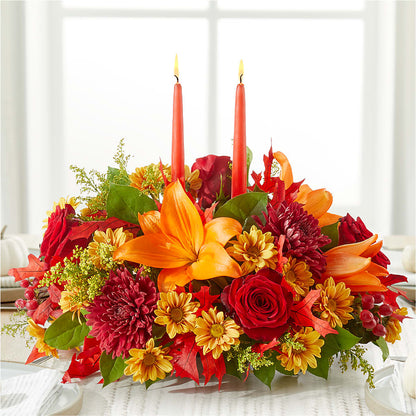 Autumn's Embrace Centerpiece –  Twigs N Blooms, Gaylord MI