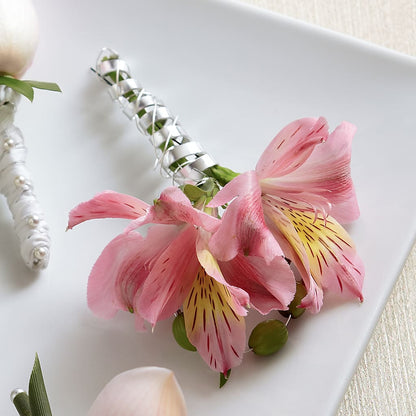 Pink Peruvian Lily Boutonniere –  Twigs N Blooms, Gaylord MI